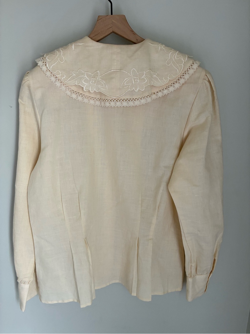 Bryn Connelly Coquette Cottage Pleated Long Sleeve Top Blouse Size 14 - Picture 9 of 9